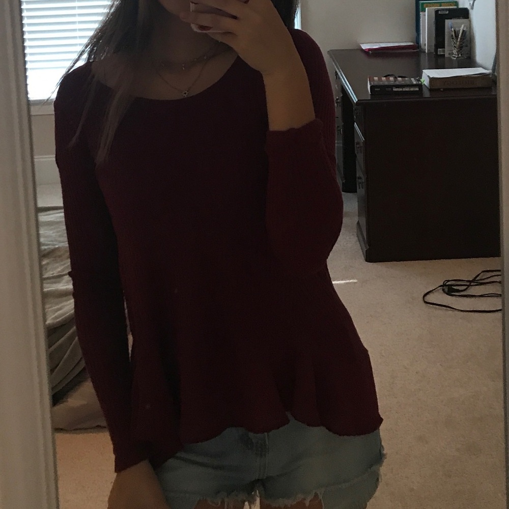 Burgundy top
